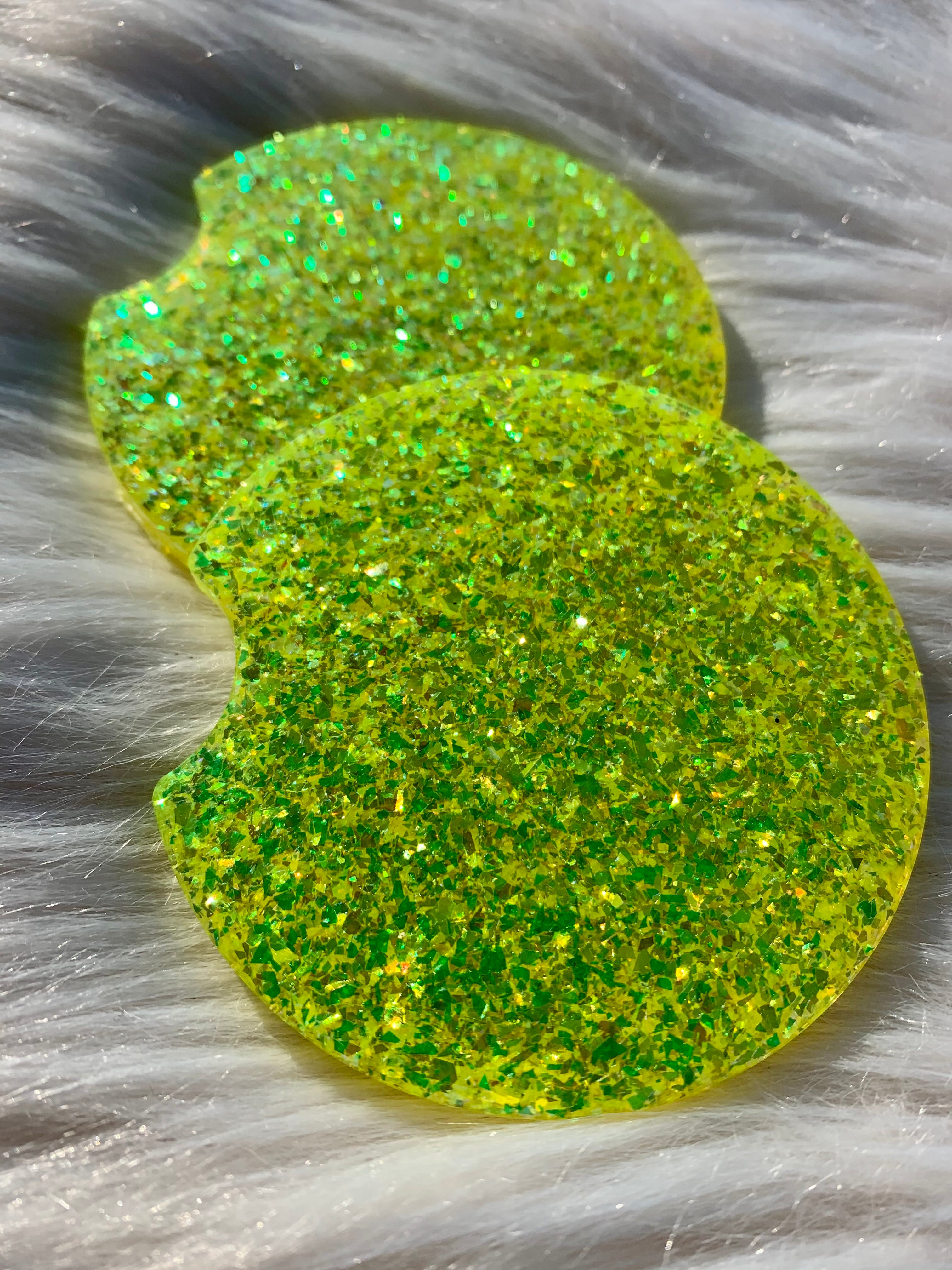 Neon Yellow Car Cup Coasters