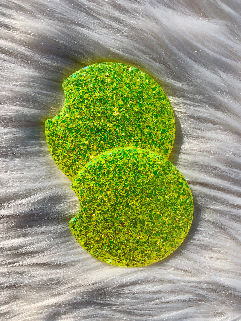 Neon Yellow Car Cup Coasters