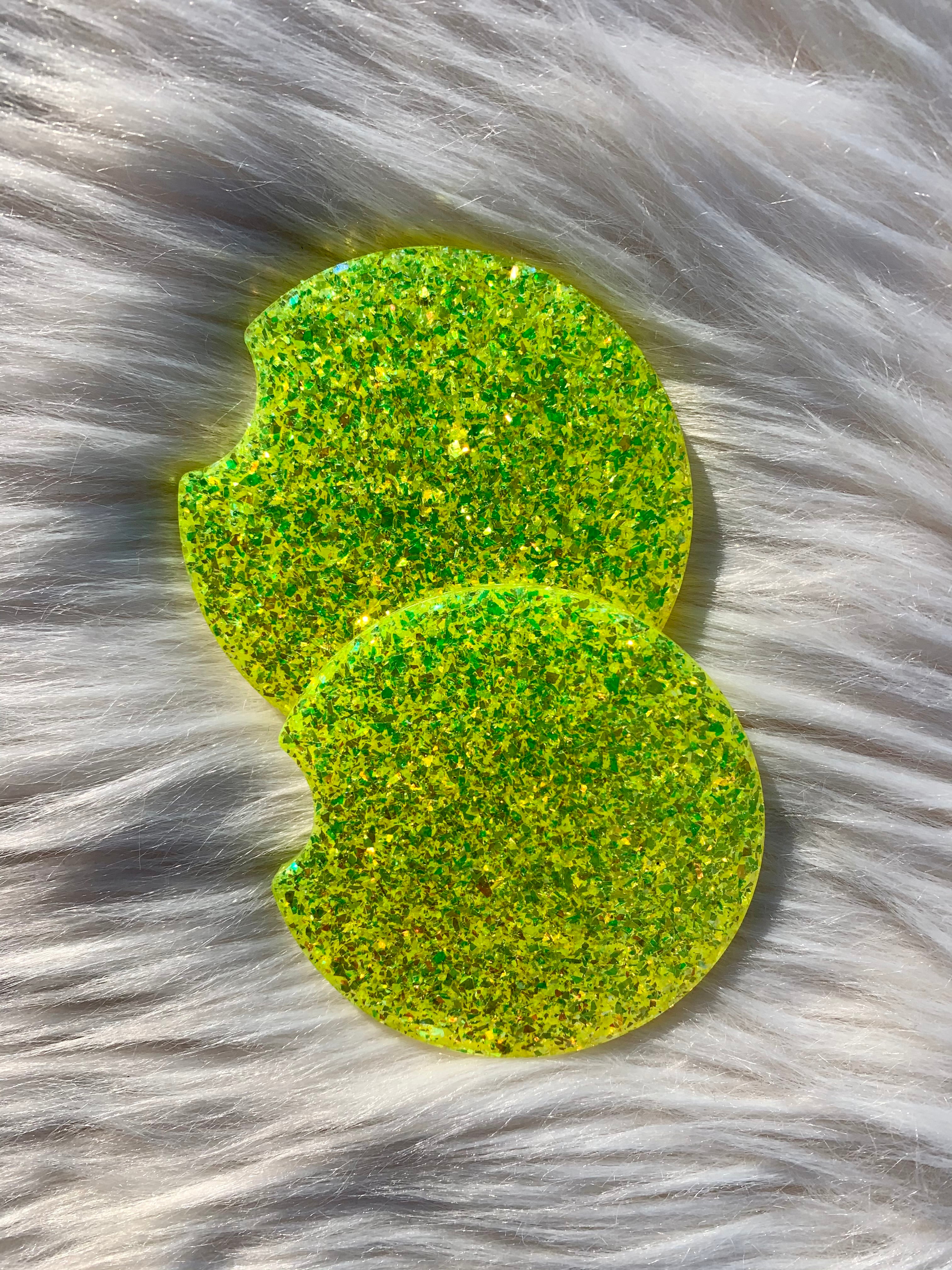 Neon Yellow Car Cup Coasters