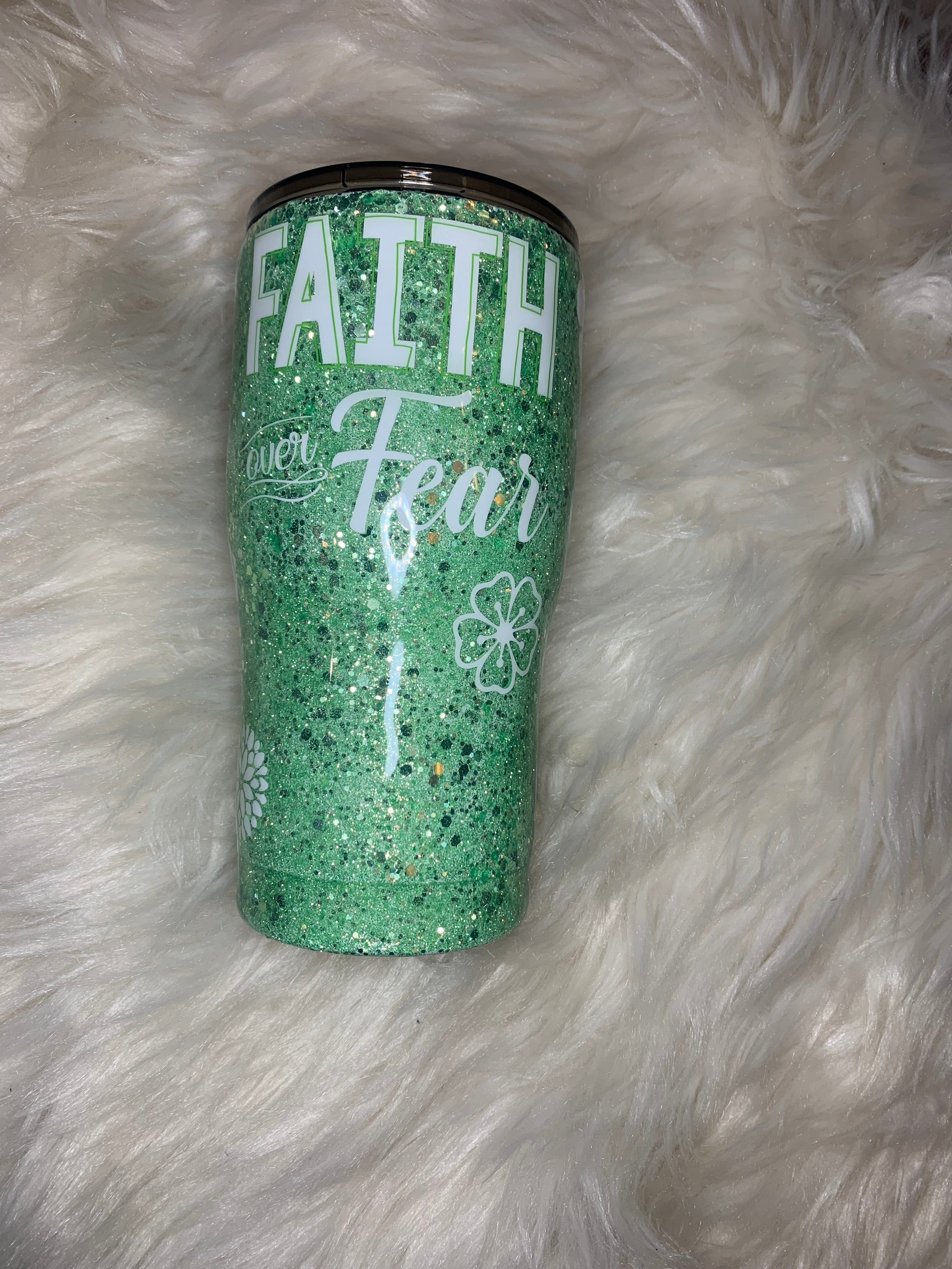 Multi flower glitter tumbler