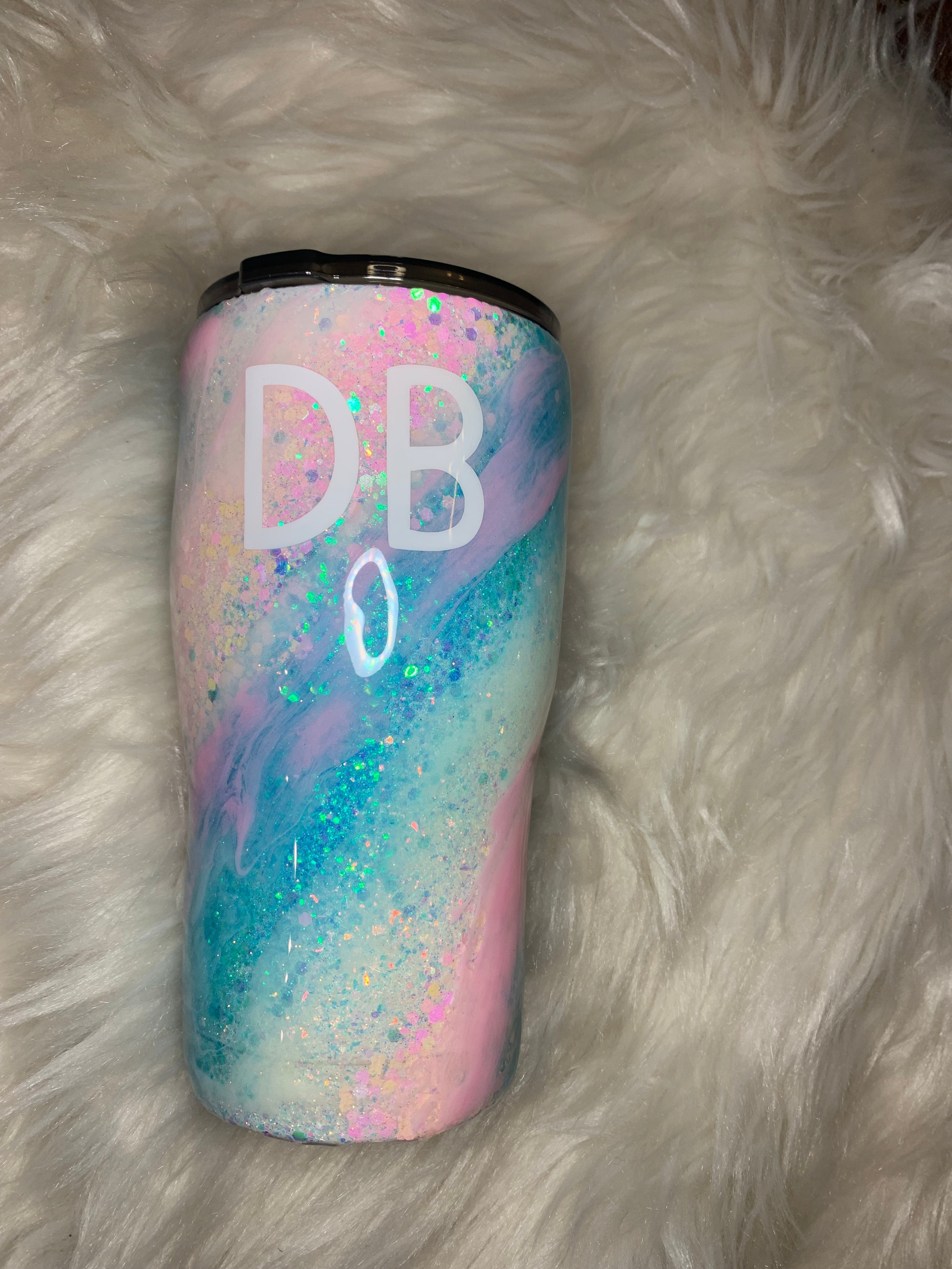 Glitter swirl tumbler