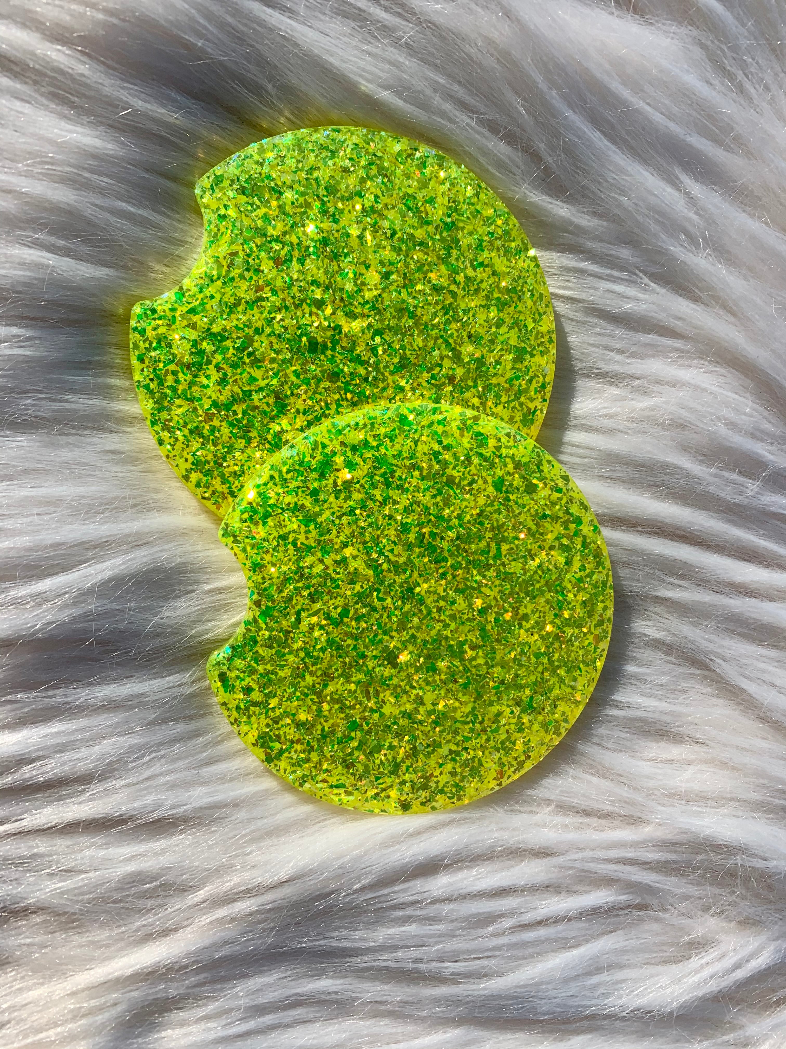 Neon Yellow Car Cup Coasters