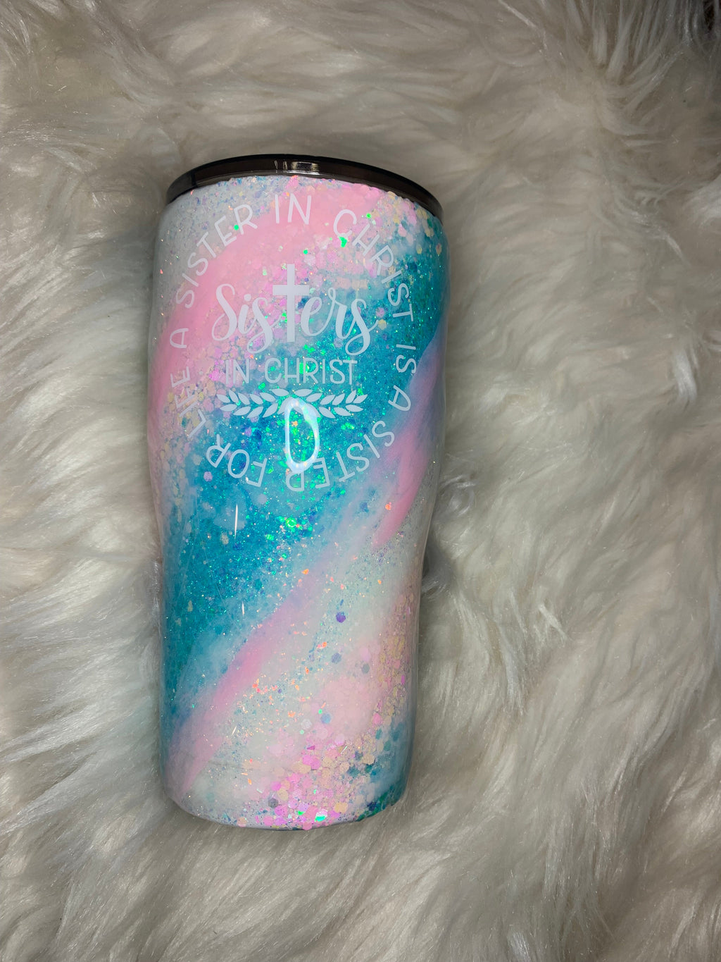 Glitter swirl tumbler