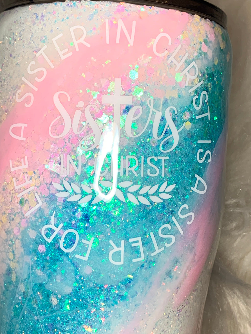 Glitter swirl tumbler