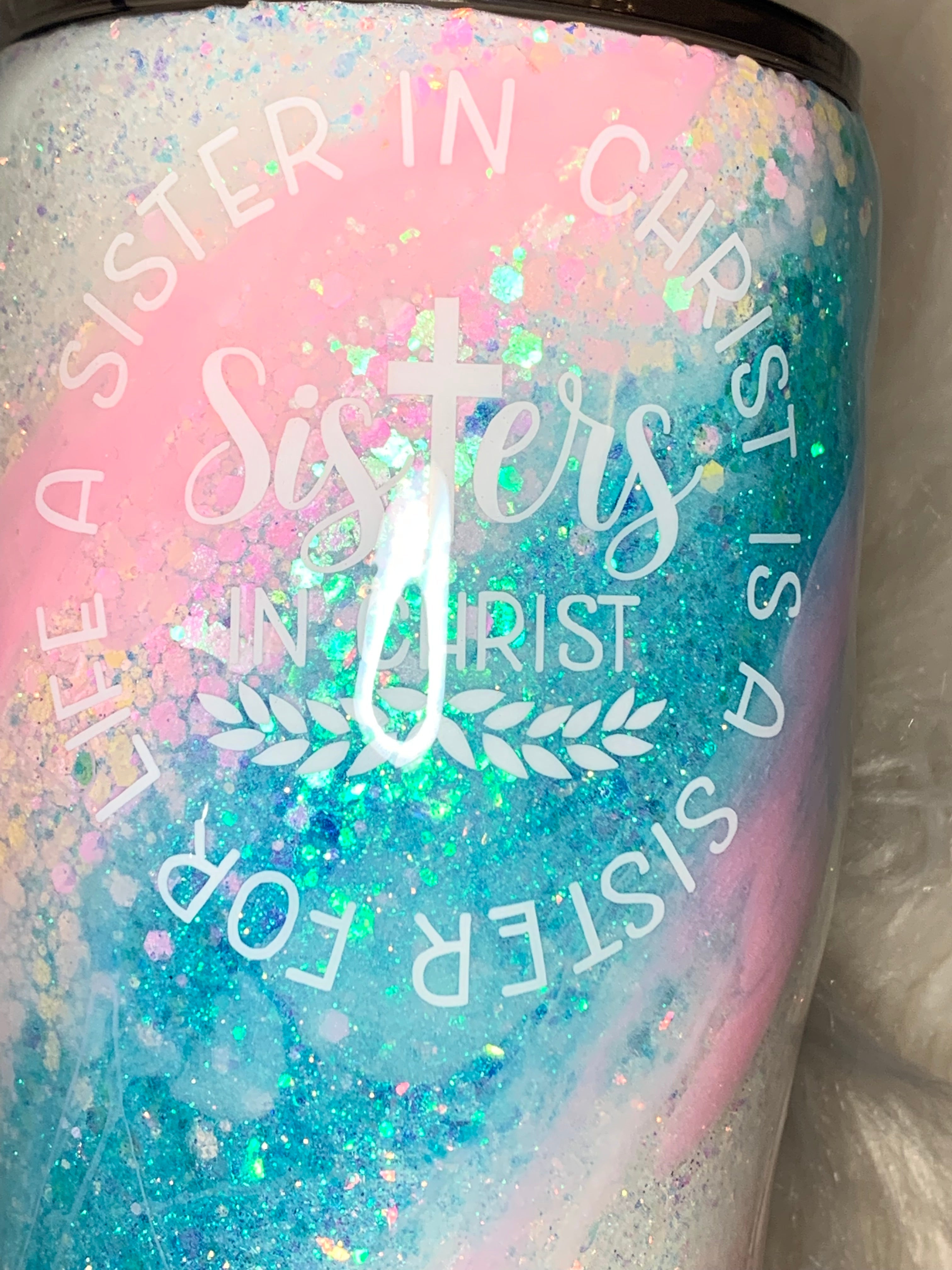 Glitter swirl tumbler